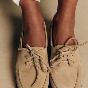Sezane Tan Suede Loafers